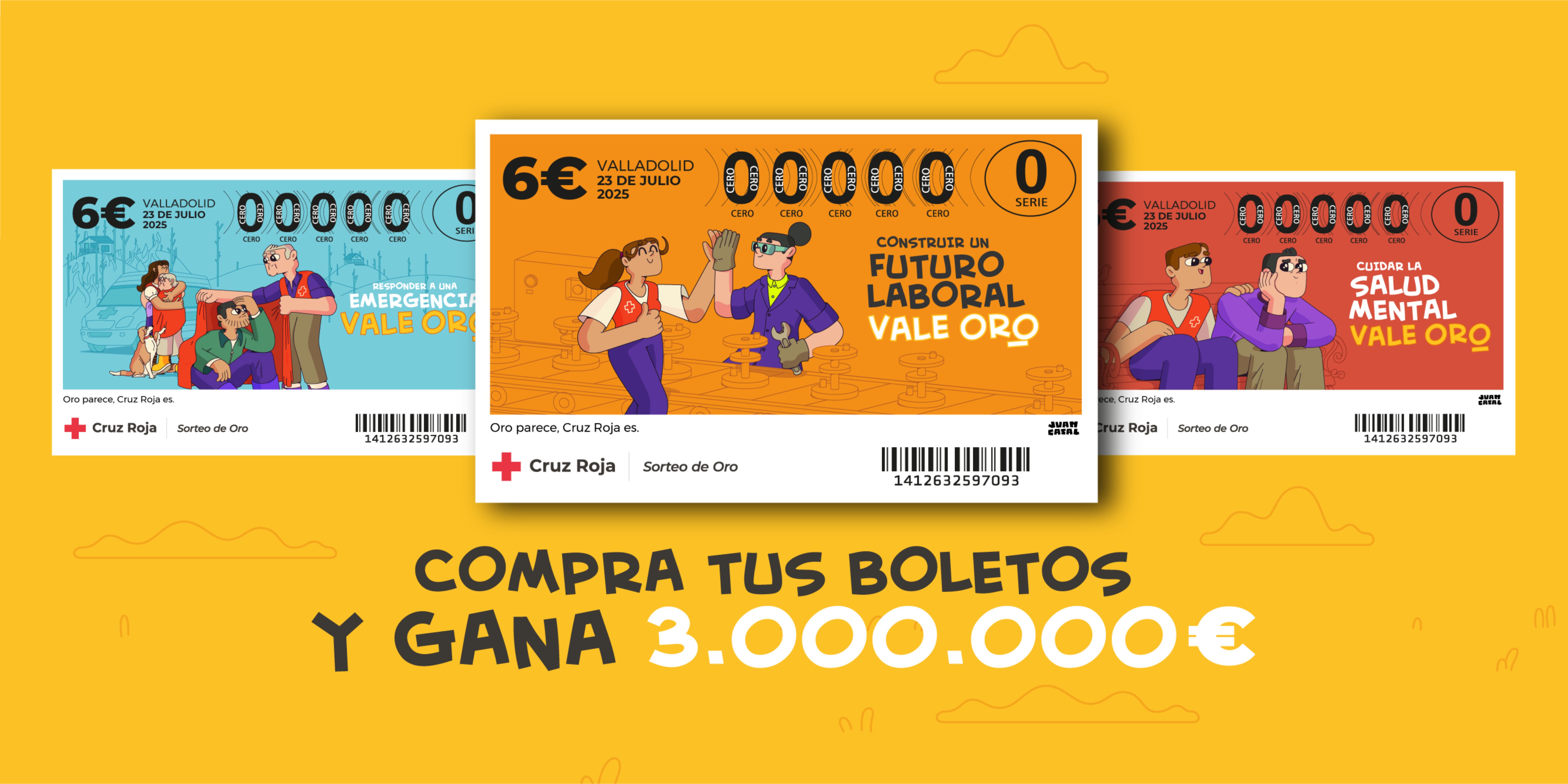 Imagen de un boloteo para la campaña de venta del Sorteo del Oro.